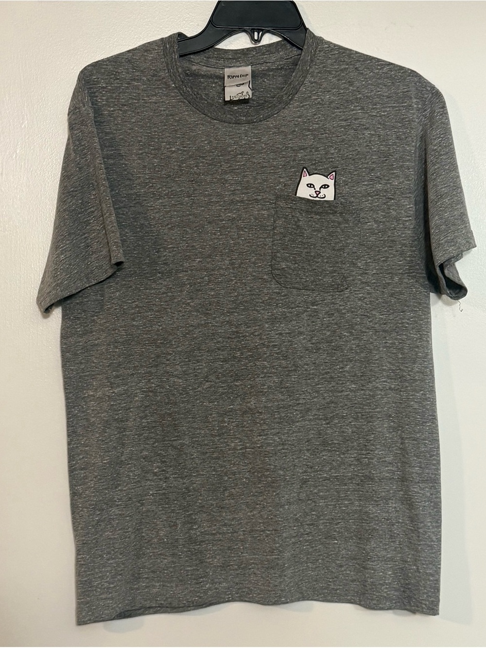Ripndip Heather Grey Pocket Cat Tee